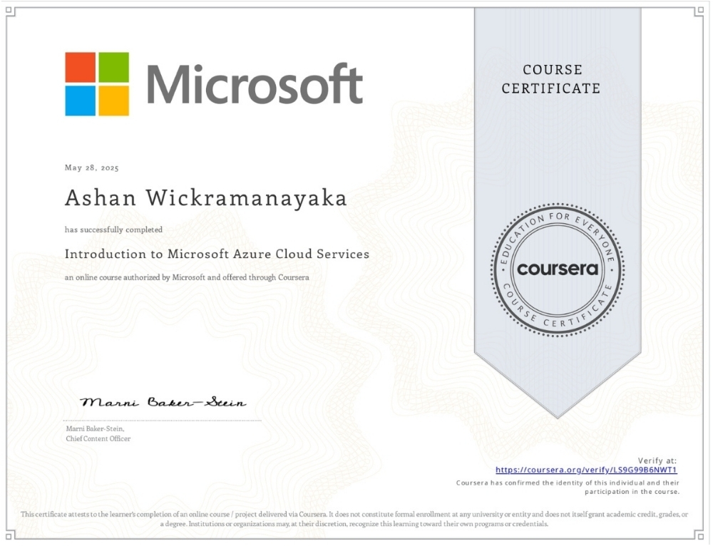 Microsoft Azure Certificate